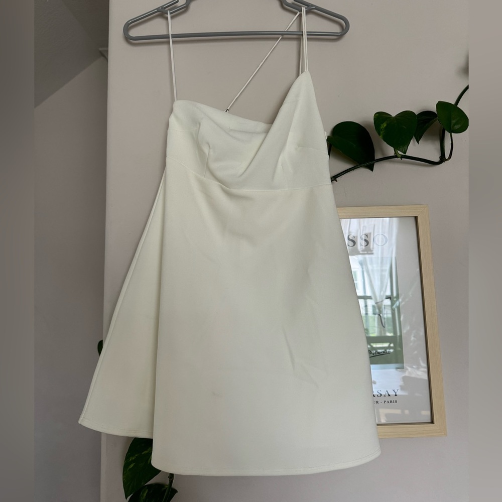 Abercrombie One Shoulder white mini dress